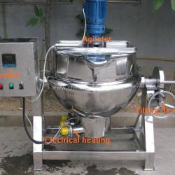 Electrical tilting jacketed kettle with scraper stirrer