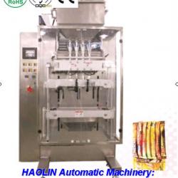 Four-line automatic packaging machine for granule materials