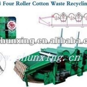 Four roller waste cotton recycling machine