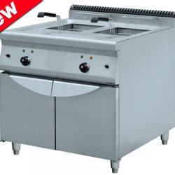 Gas deep fryer with cabinet