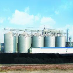 grain storage silo with flat bottom for bulk material