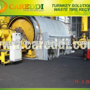 High capacity continuous waste tyre pyrolysis plant for crude oil