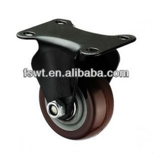 High Quality Black Frame Polyurethane Flame-round Double-Shaft Fixed Caster Wheel