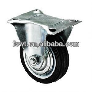 High Quality Industrial Black Rubber Rigid Caster Wheel