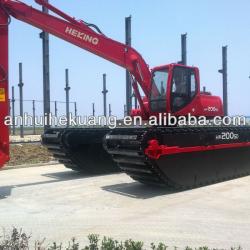 HK200SD amphibious excavator with long boom