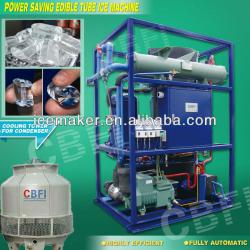Ice tube machine for cooling beverages and wine