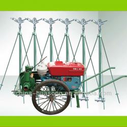 Irrigation pipe machine with sprinkler for farm and garden