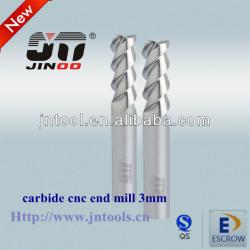 JINOO 2013-solid carbide cnc cutting tool end mill 3mm 3 flutes in end mill sharpener