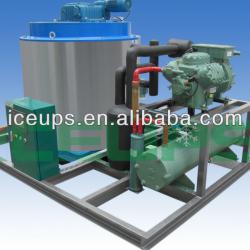 Large industrial flake ice machine capacity 10t in 24h freshwater PLC control Bitzer compressor