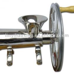 Meat processing machiner: stainless hand-operated &motor- run meat mincer