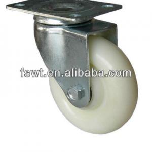 Medium Duty Withe Nylon Swivel Caster Wheel With Zinc-plate