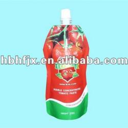 New semi liquid soya milk and juice granule in spouted stand up bag filling and capping packaging machine