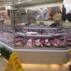 refrigerated bar service counter with glass cover