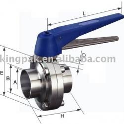 Sanitary Butterfly Valve Long Welding (pipe fitting)