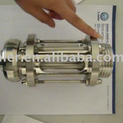 Sanitary stainless steel sight glass thread end