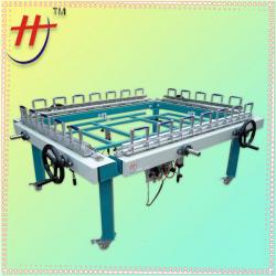 semi automatic double chuck silk screen stretching machine