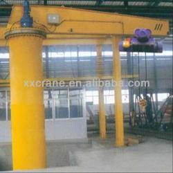 Slewing jib crane with fixed column