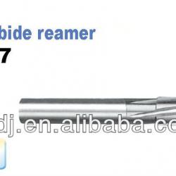 Solid carbide reamer with straight shank and left helical flute