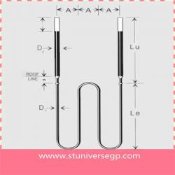 STA W type Molybdenum disilicide heater MoSi2 heating element