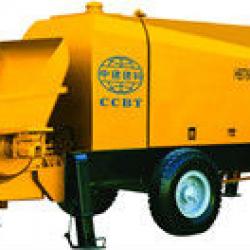 Stationary trailer concrete pump with diesel engine