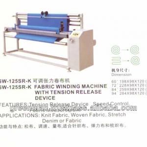 Textile Fabric Winding Machine with Tension Release Device