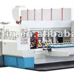 Top vacuum transporting flexo printer slotter die-cutter