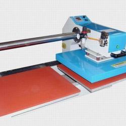 Up slide pneumatic double-post swing heat transfer machine