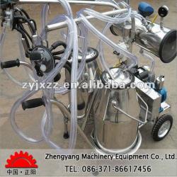 Vacuum pump-typed double-barreled cow breast milking machine