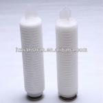 1.0 micron Hydrophobic Polytetrafluoroethylene PTFE pleated membrane filter cartridge with absolute filtration efficiency