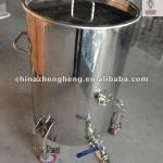 Stainless steel movable tank with ball valve,handle,casters