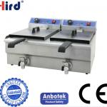 counter top electric fryer with valve double tank