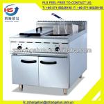 Freestanding industrial stainless steel double tank mini electric fryer with cabinet