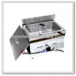 K574 Stainless Steel 1 Tank 2 Baskets Gas Deep Fryer