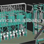 Plane revolving sifter 150t wheat flour mill with Auto-weighting&amp; packing scale made in the China of Turkey project
