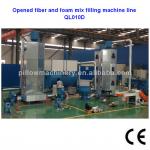 Mix opened fiber and foam filling machine for cushion filling