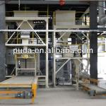 Packaging line production for powder and granular materials