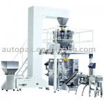 Pack machine line for potato chips, candies, snacks, salad etc