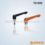 7018 stainless steel adjustable handle lever with Black and orange color