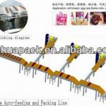 cake bread automatic packaging system with flow wrapping machine