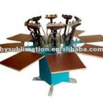 Manual 8 color 8 sation t-shirts screen printing machine