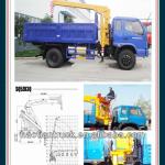 Top Dongfeng 8 ton truck with crane XCMG straight arm