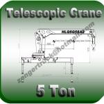 5 ton Telescopic Crane. 5000 kg straight arm truck crane