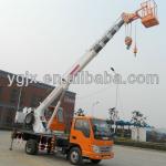 10 ton mini truck hoist, 5 section boom, 26m lifting height, famous truck chassis