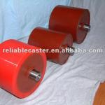 INDUSTRIAL USED HEAVY RED PU BOGEY ROLLER