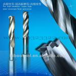 High wearability solid carbide drill bit for cutting super-hard materials