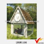 Vintage White Wooden and Cast Iron Metal Chicken Coop