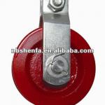 Poultry Pulley-Cast iron 3-1/2&quot; red