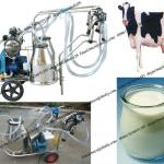 Electric Vacuum Pump-typed Double-barreled Mobile Milking Machine for Cows and sheep//008613676951397-