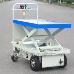 Powered Hand Lift Trolley With One Cylinder&amp;Scissor And Big 4Wheels