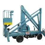 Hydraulic rotating boom lift table for 360 degrees rotation